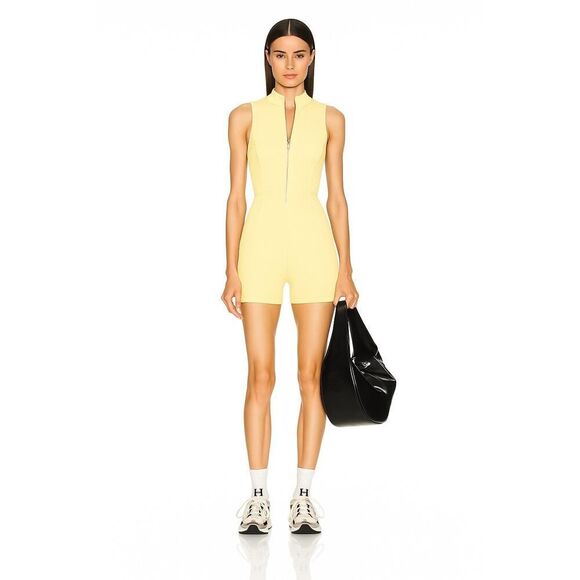 GIGI C Pants - GIGI C Activewear Revolve Keelan Romper Women's Medium Butter Yellow Sleeveless